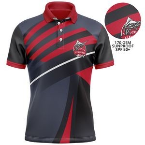 Unisex 170 GSM Sunproof SPF 50+ Breathable Fishing Polo Shirt