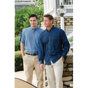 Jonathan Corey Classic Soft Washed Denim Long Sleeve Shirt